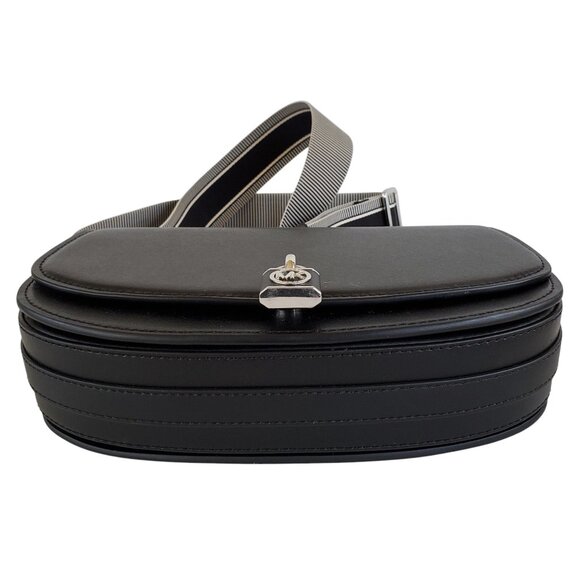 MICHAEL KORS Mila Medium Leather East West Sling Messenger Bag Purse Black - Picture 7 of 14